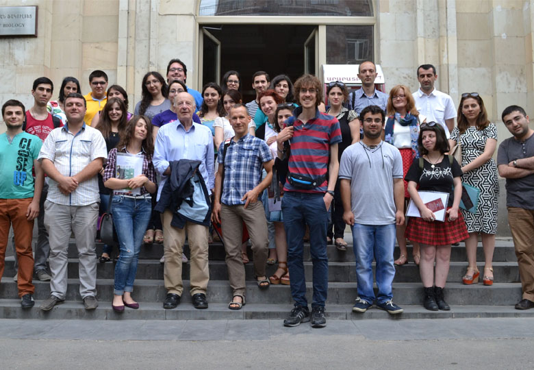 Peter Sarkies with Armenian students