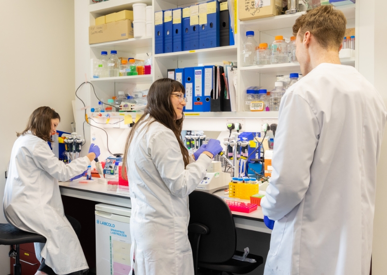 LMS researchers in lab